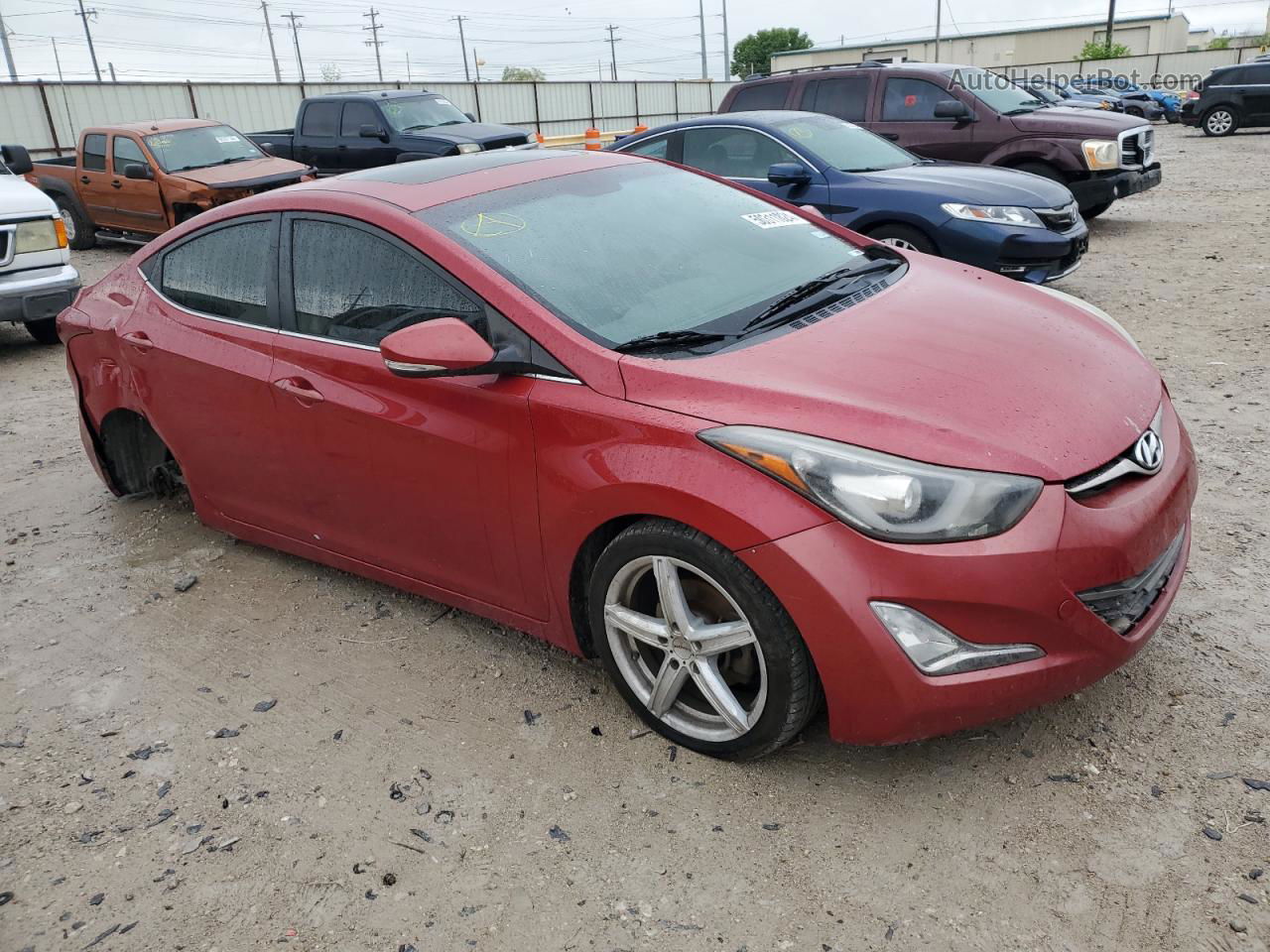 2014 Hyundai Elantra Se Red vin: KMHDH4AH8EU158281