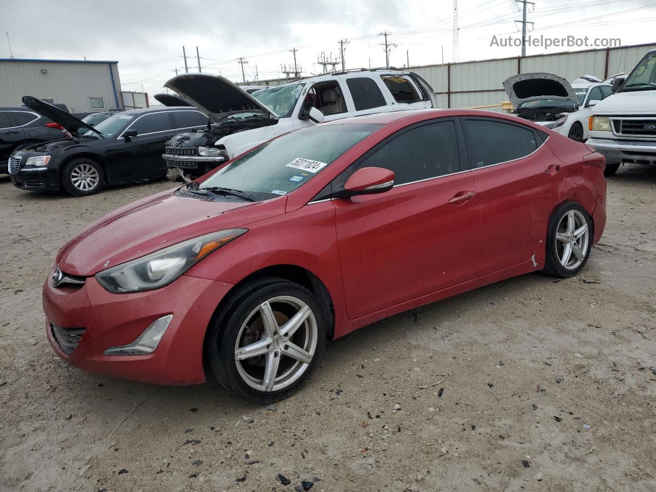 2014 Hyundai Elantra Se Red vin: KMHDH4AH8EU158281