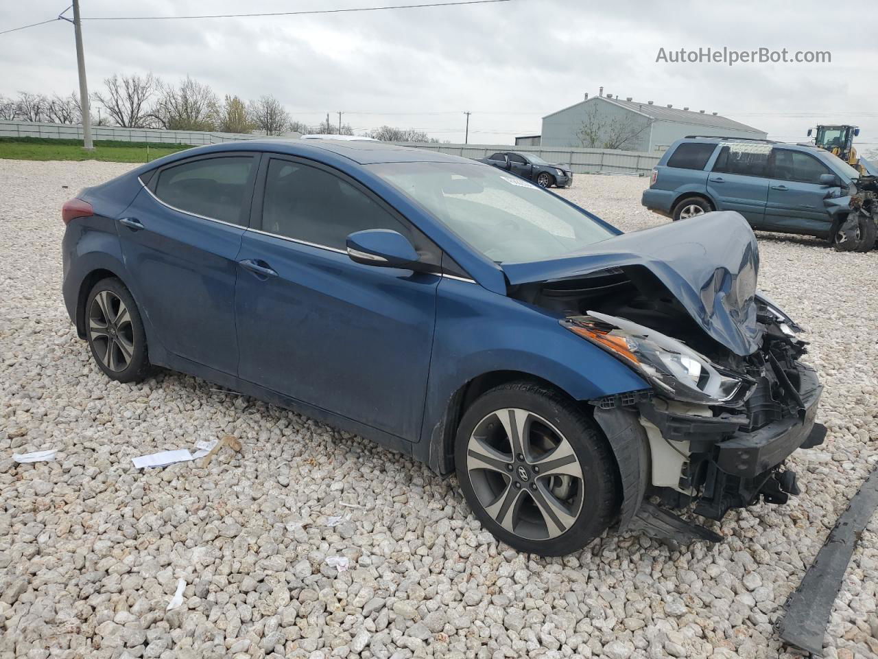 2014 Hyundai Elantra Se Синий vin: KMHDH4AH9EU174652