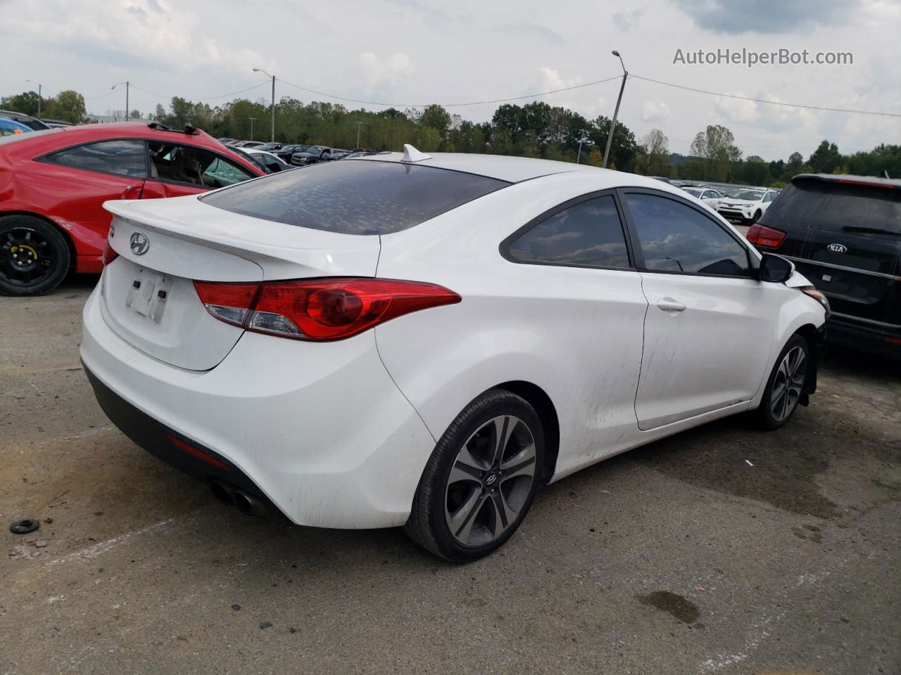 2013 Hyundai Elantra Coupe Gs White vin: KMHDH6AE1DU005015