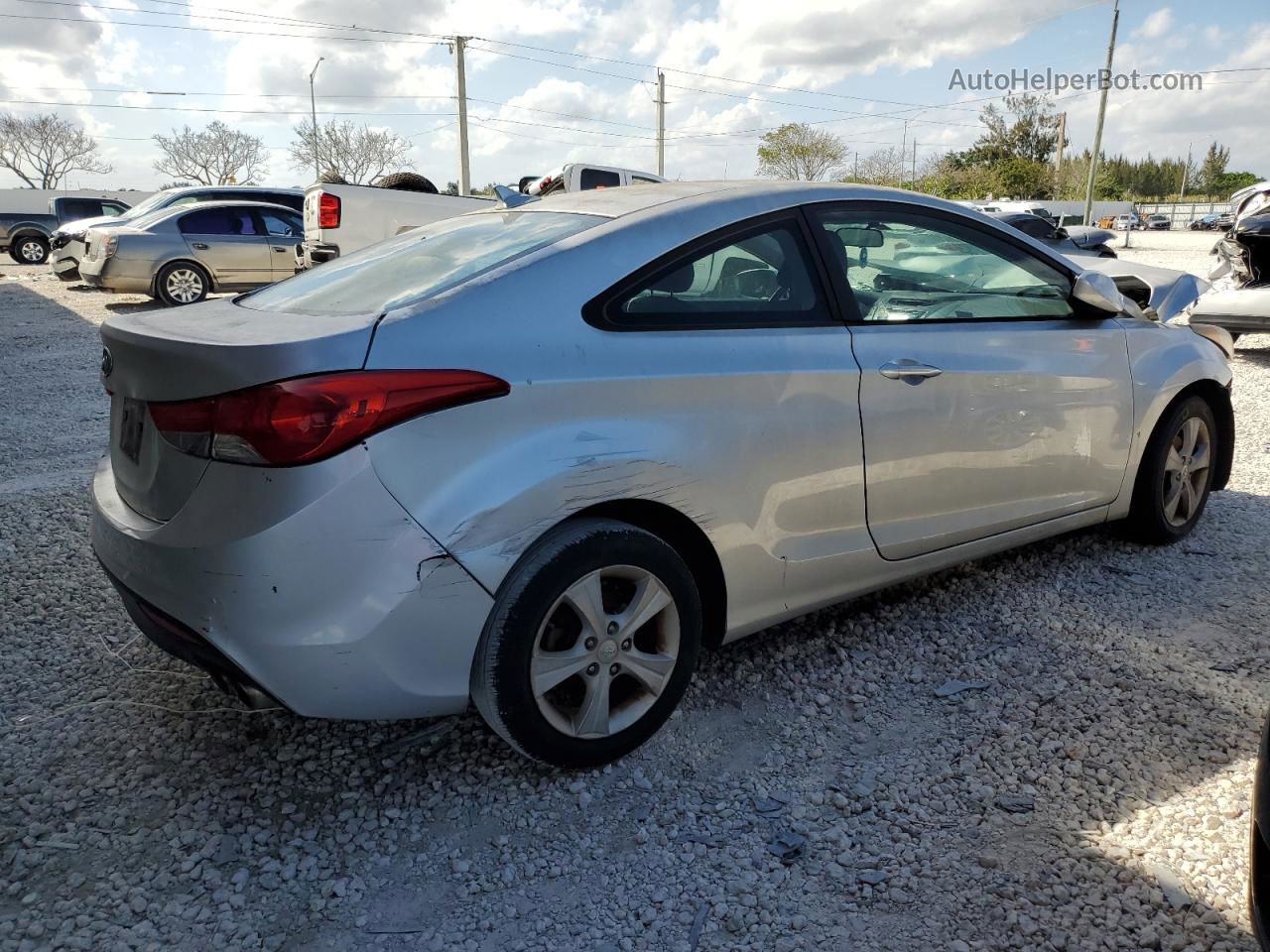 2013 Hyundai Elantra Coupe Gs Silver vin: KMHDH6AE1DU016645