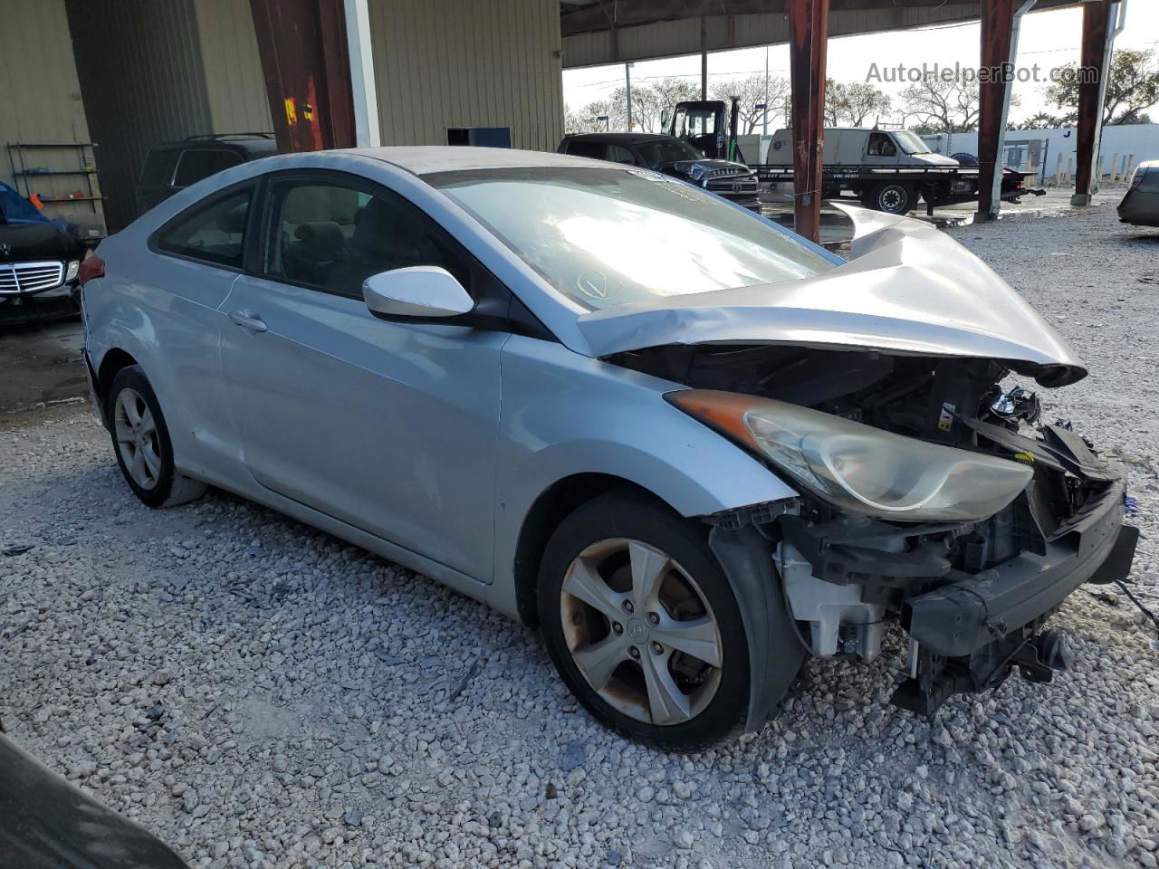 2013 Hyundai Elantra Coupe Gs Silver vin: KMHDH6AE1DU016645