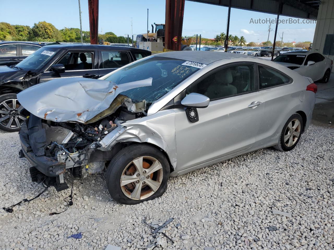 2013 Hyundai Elantra Coupe Gs Silver vin: KMHDH6AE1DU016645