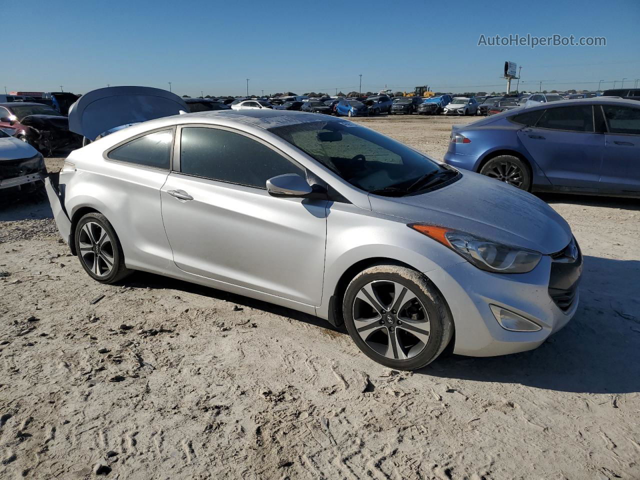 2013 Hyundai Elantra Coupe Gs Silver vin: KMHDH6AE8DU009627