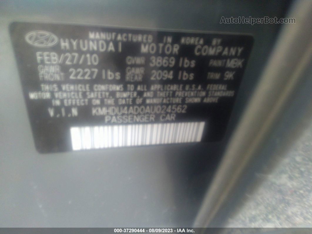 2010 Hyundai Elantra Gls Green vin: KMHDU4AD0AU024562