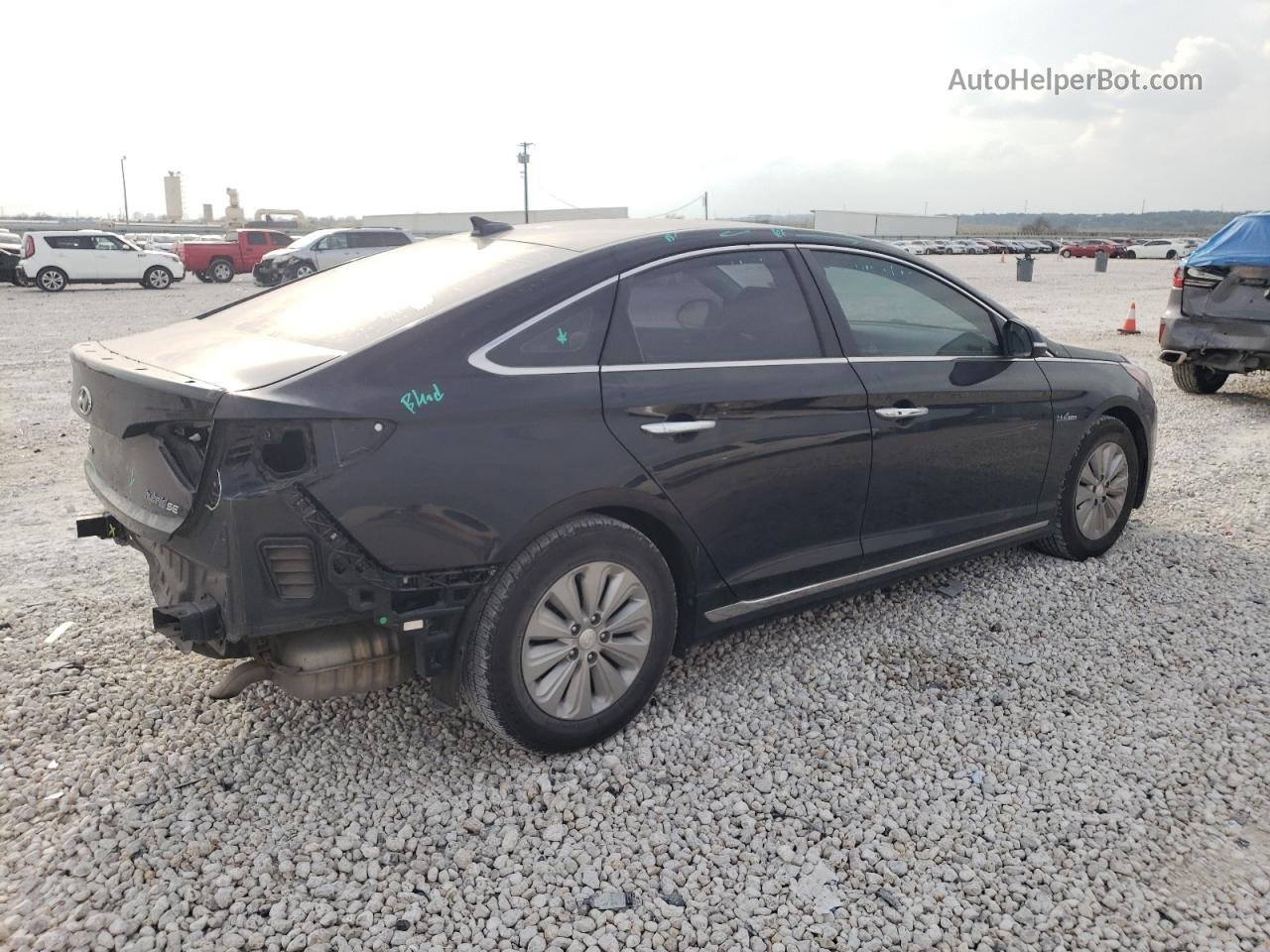 2017 Hyundai Sonata Hybrid Black vin: KMHE24L1XHA048070