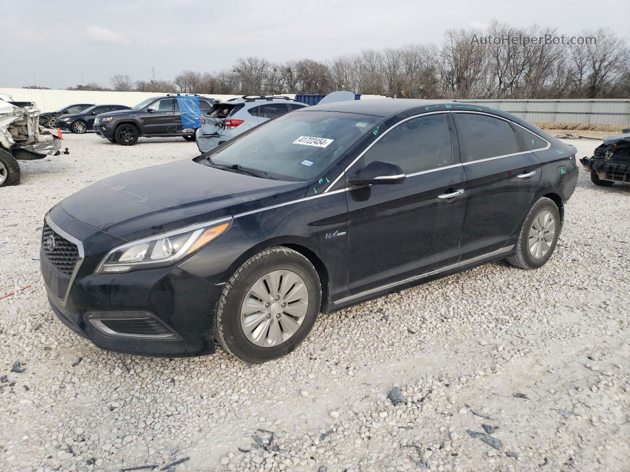 2017 Hyundai Sonata Hybrid Черный vin: KMHE24L1XHA048070