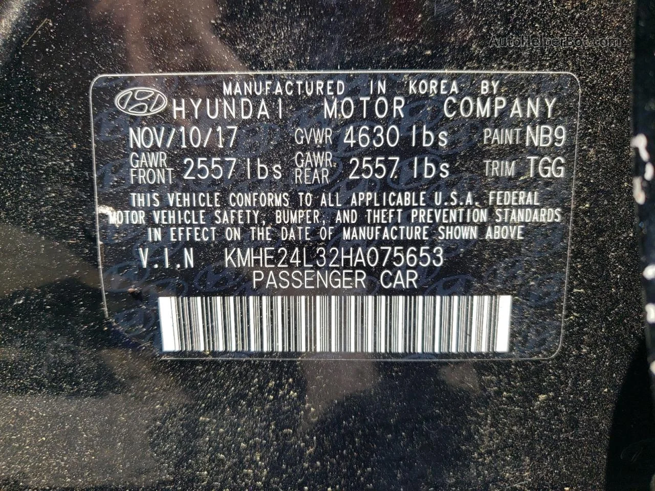 2017 Hyundai Sonata Hybrid Black vin: KMHE24L32HA075653