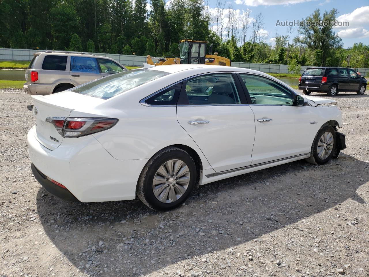 2017 Hyundai Sonata Hybrid White vin: KMHE24L36HA062310