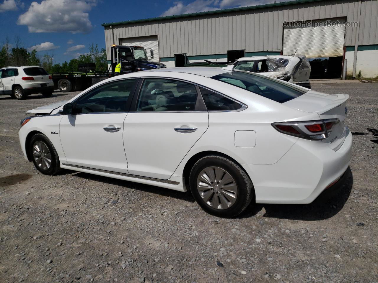 2017 Hyundai Sonata Hybrid White vin: KMHE24L36HA062310