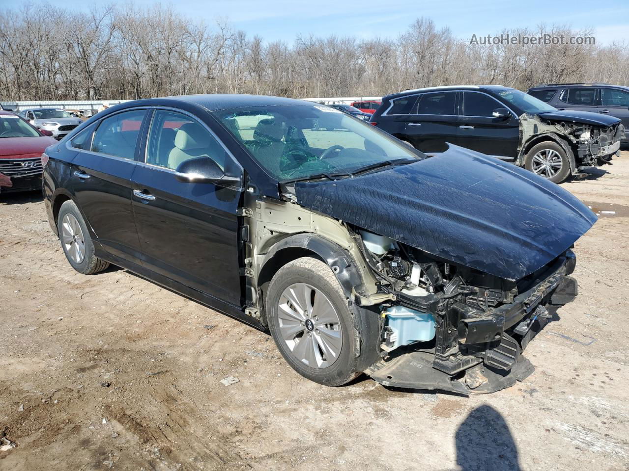 2018 Hyundai Sonata Hybrid Black vin: KMHE24L38JA082242