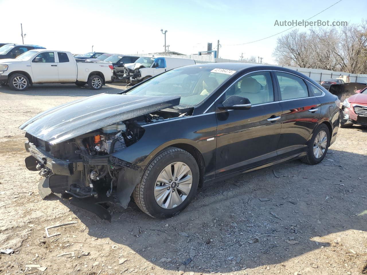 2018 Hyundai Sonata Hybrid Black vin: KMHE24L38JA082242