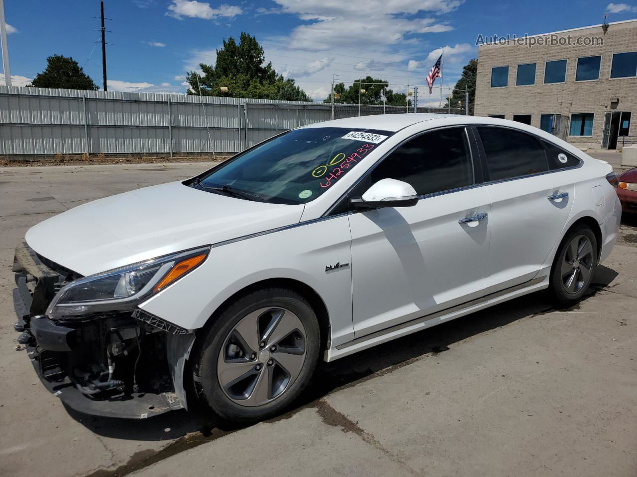 2017 Hyundai Sonata Hybrid White vin: KMHE34L34HA066787