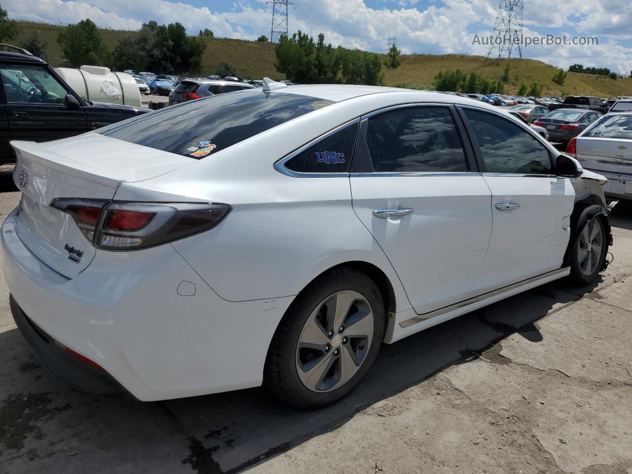 2017 Hyundai Sonata Hybrid White vin: KMHE34L34HA066787