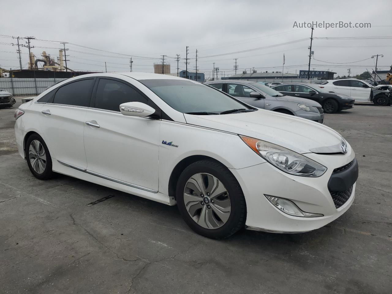 2013 Hyundai Sonata Hybrid White vin: KMHEC4A42DA099888