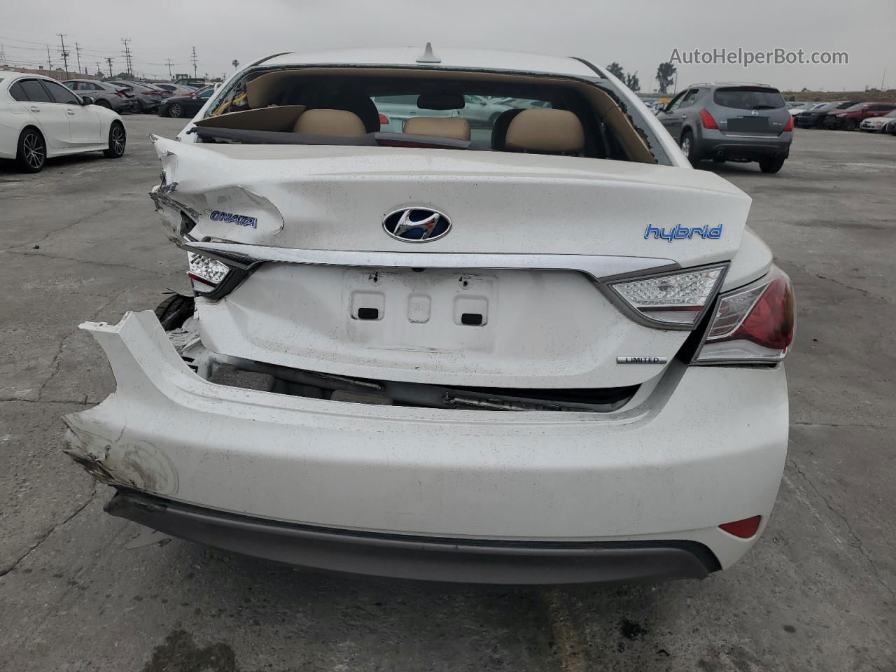 2013 Hyundai Sonata Hybrid White vin: KMHEC4A42DA099888