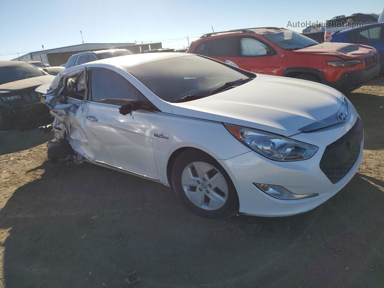 2012 Hyundai Sonata Hybrid White vin: KMHEC4A43CA030299