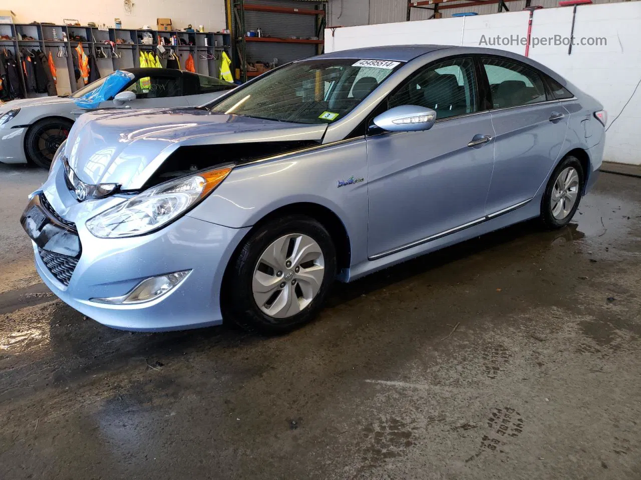 2013 Hyundai Sonata Hybrid Синий vin: KMHEC4A43DA086096