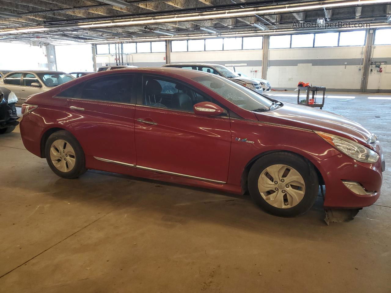 2013 Hyundai Sonata Hybrid Red vin: KMHEC4A44DA070098