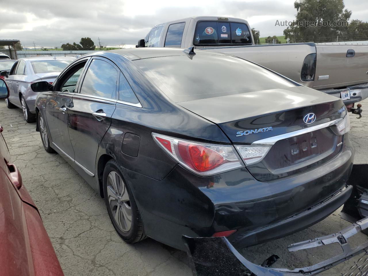 2013 Hyundai Sonata Hybrid Black vin: KMHEC4A44DA076872