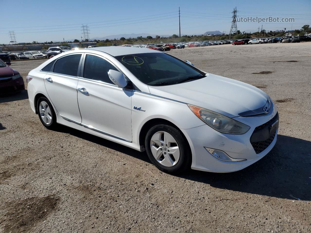 2012 Hyundai Sonata Hybrid White vin: KMHEC4A45CA034449