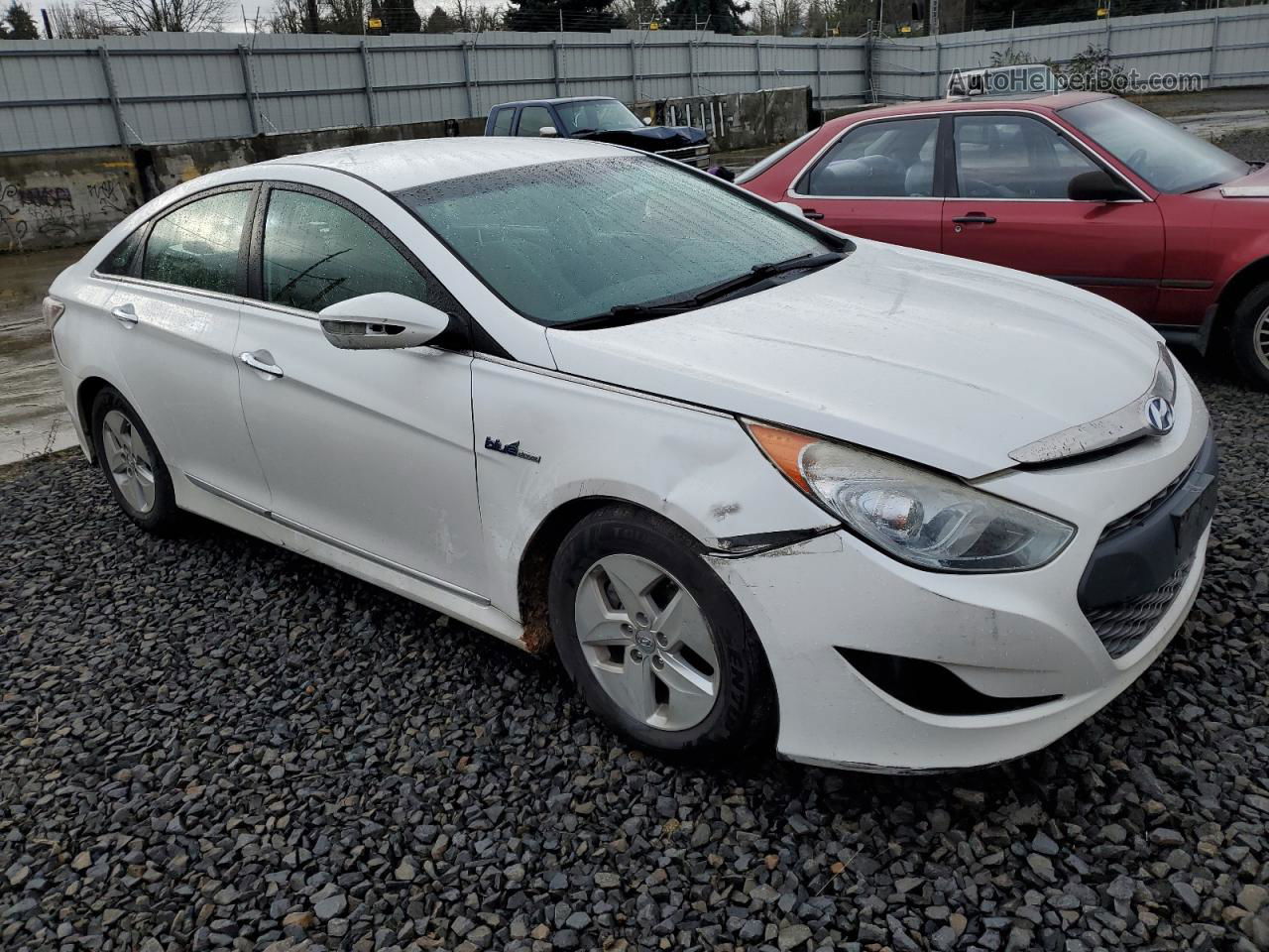 2012 Hyundai Sonata Hybrid White vin: KMHEC4A45CA035424