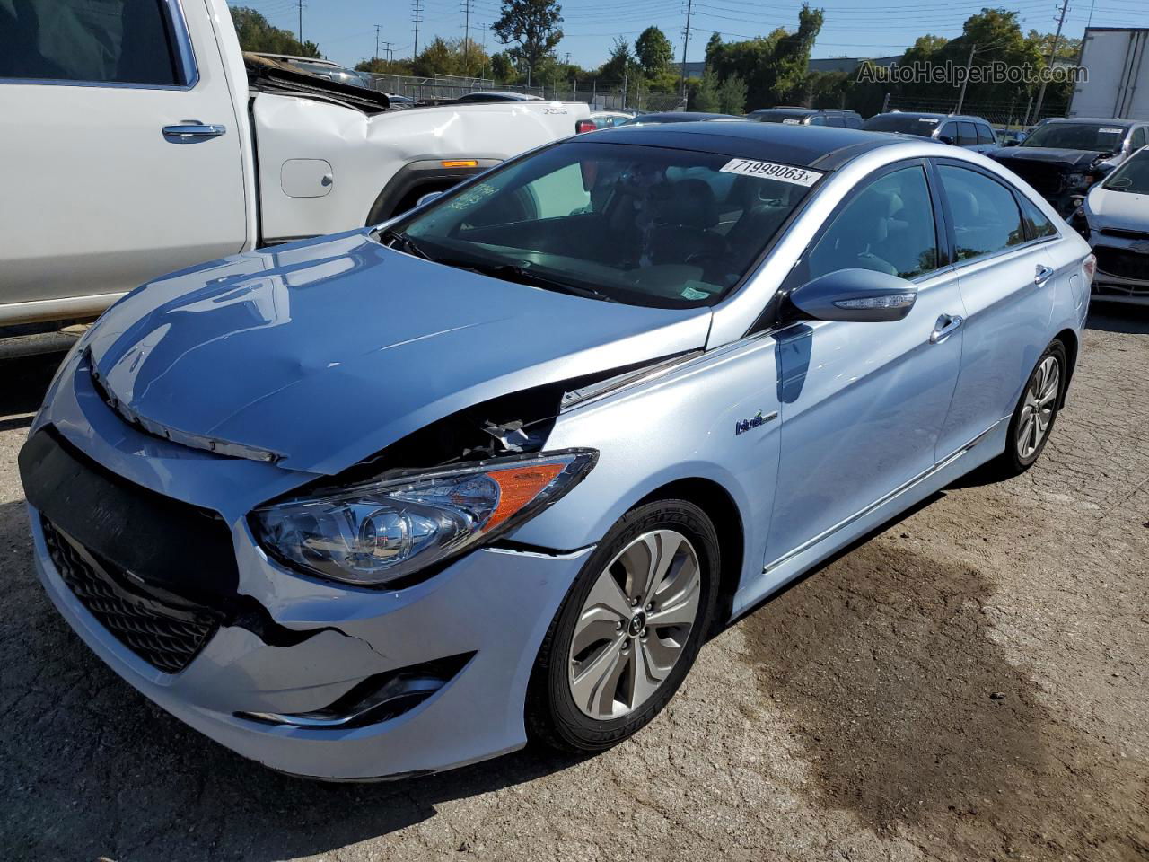 2013 Hyundai Sonata Hybrid Blue vin: KMHEC4A47DA067261