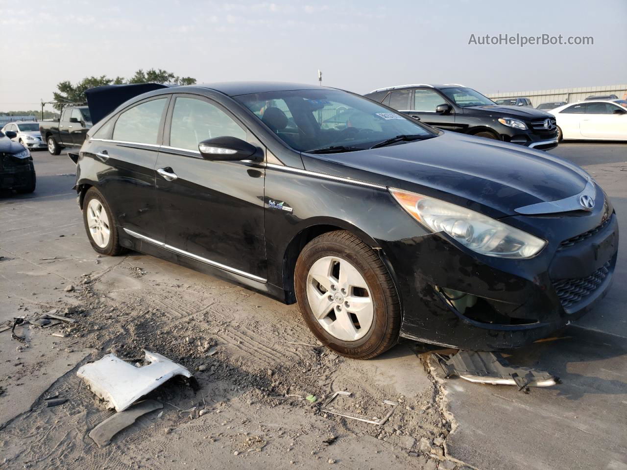 2012 Hyundai Sonata Hybrid Black vin: KMHEC4A48CA037670