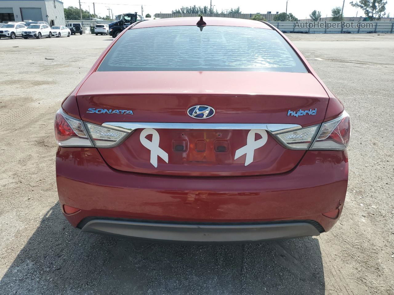 2012 Hyundai Sonata Hybrid Red vin: KMHEC4A48CA044344