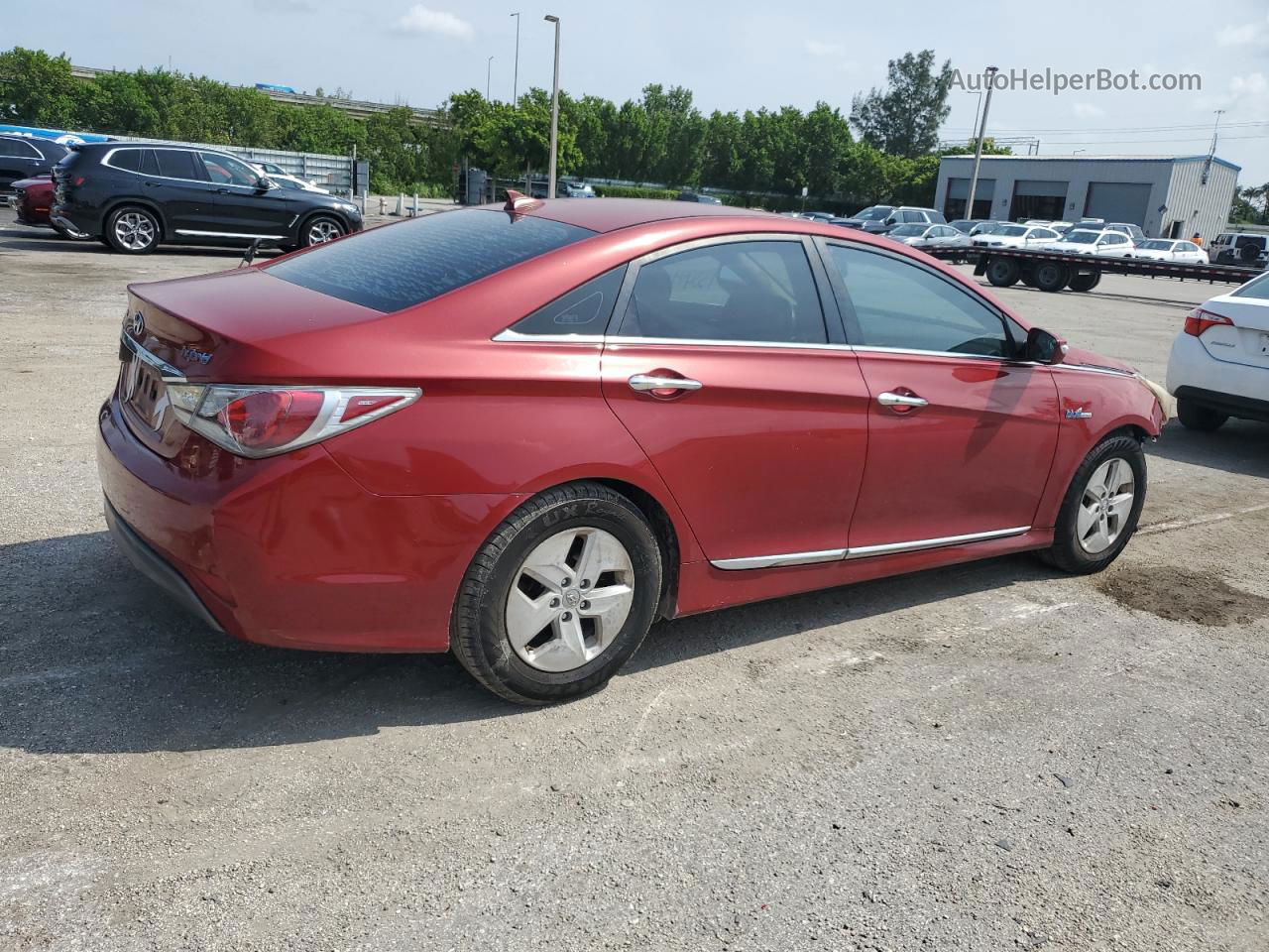 2012 Hyundai Sonata Hybrid Red vin: KMHEC4A48CA044344