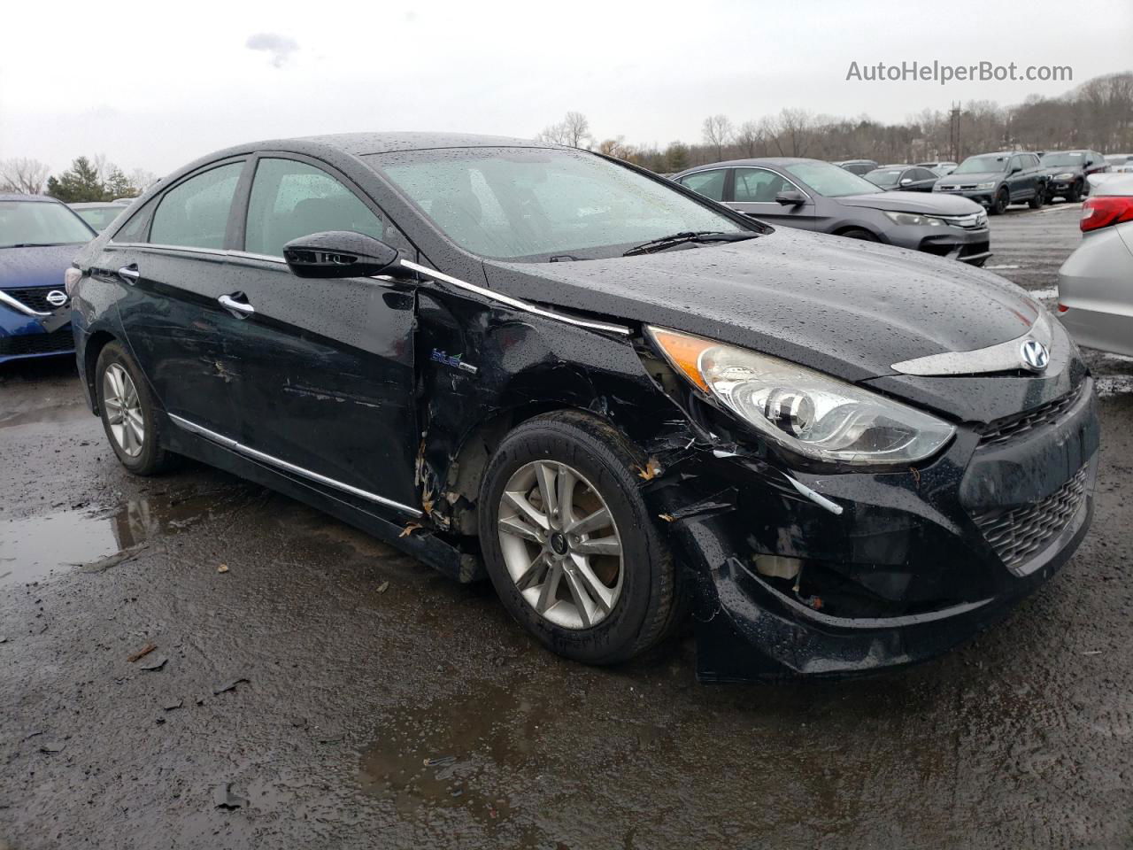 2015 Hyundai Sonata Hybrid Black vin: KMHEC4A48FA127647