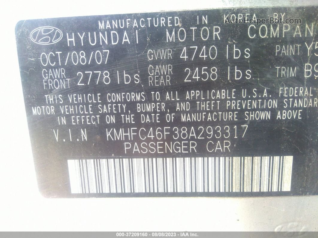 2008 Hyundai Azera Limited Silver vin: KMHFC46F38A293317