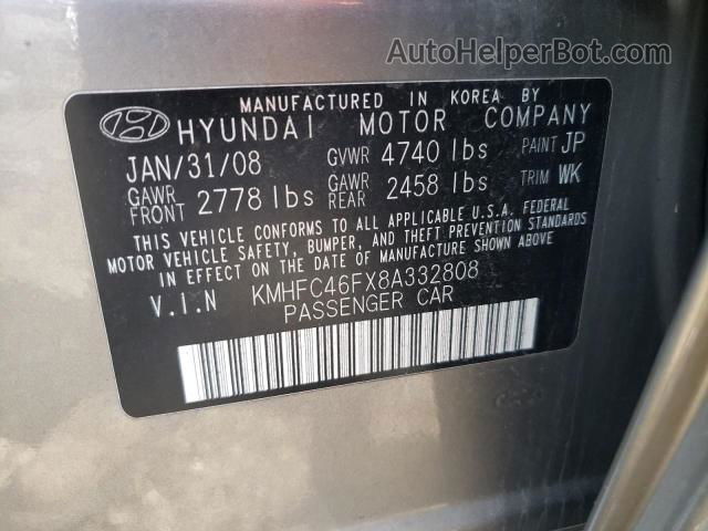 2008 Hyundai Azera Se Бежевый vin: KMHFC46FX8A332808