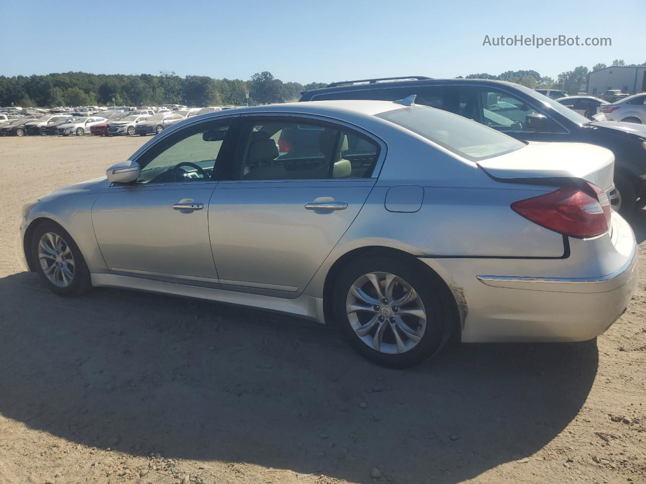 2013 Hyundai Genesis 3.8l Silver vin: KMHGC4DD1DU226357