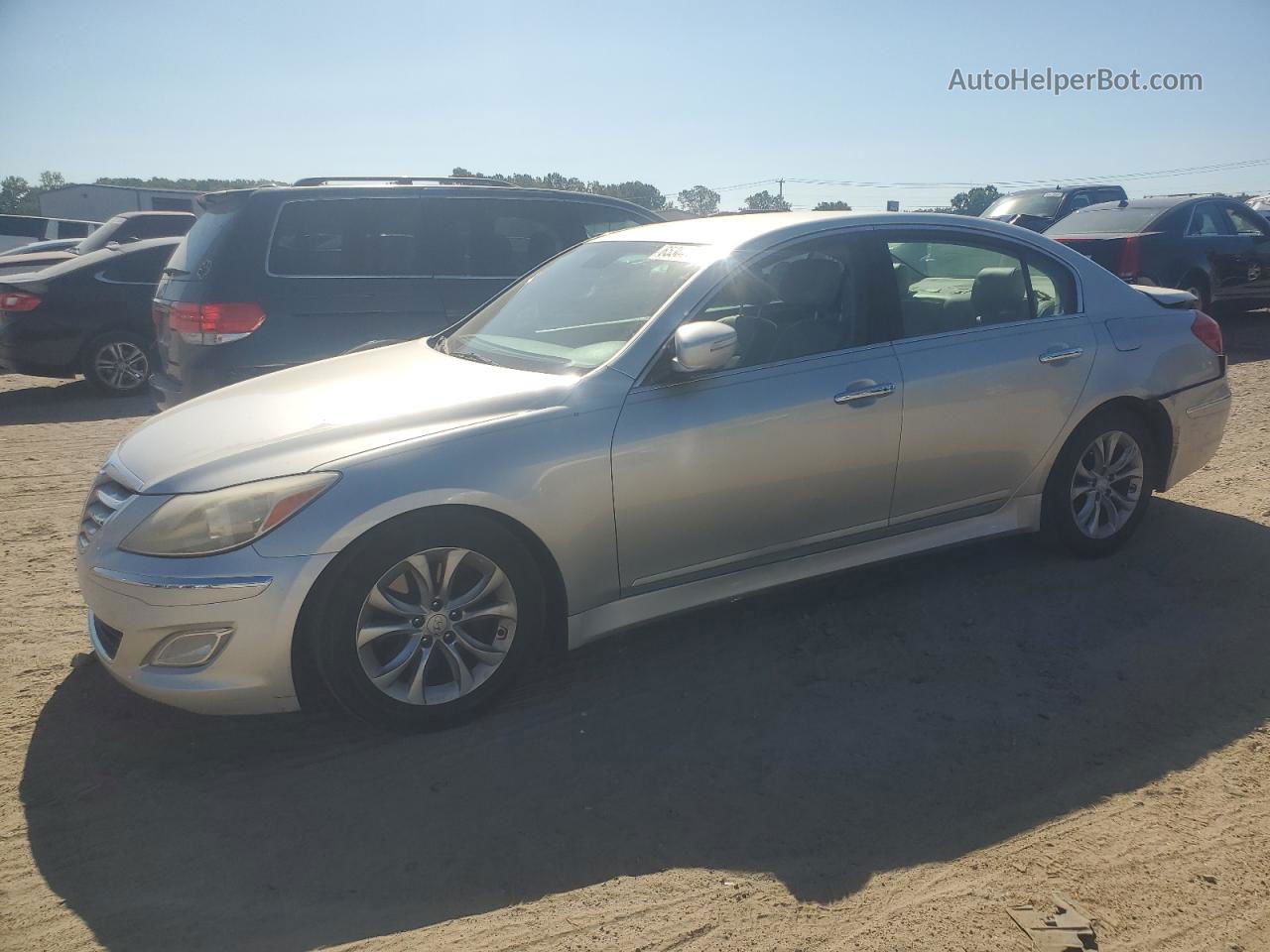 2013 Hyundai Genesis 3.8l Silver vin: KMHGC4DD1DU226357