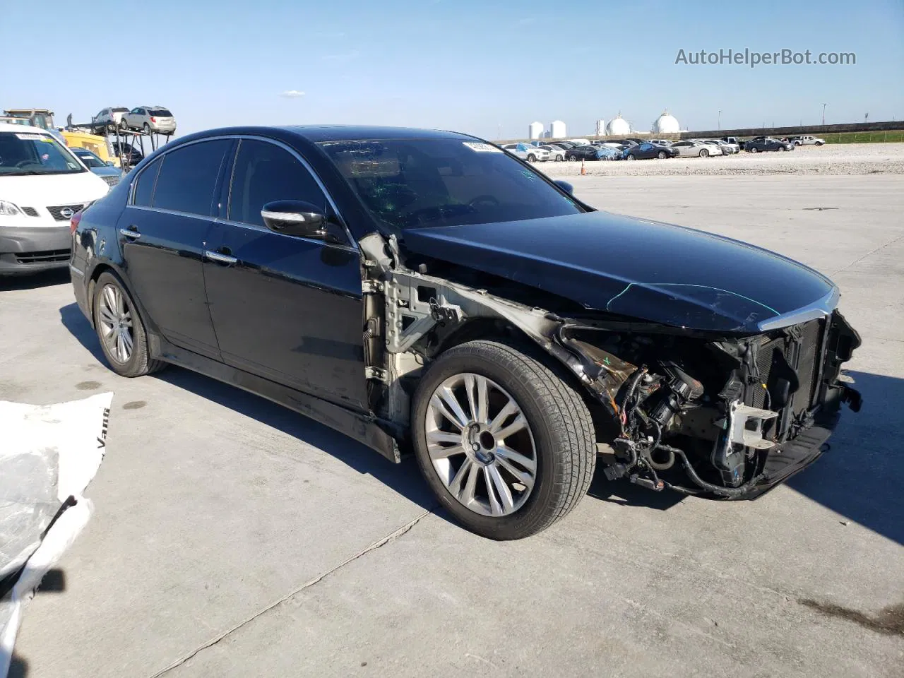 2013 Hyundai Genesis 3.8l Черный vin: KMHGC4DD1DU242865