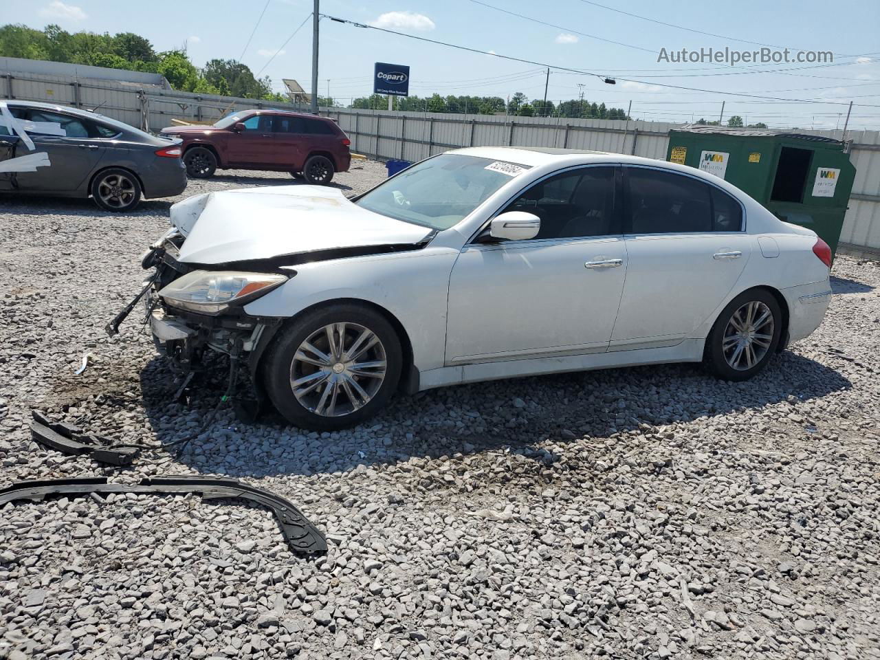 2013 Hyundai Genesis 3.8l White vin: KMHGC4DD1DU247564