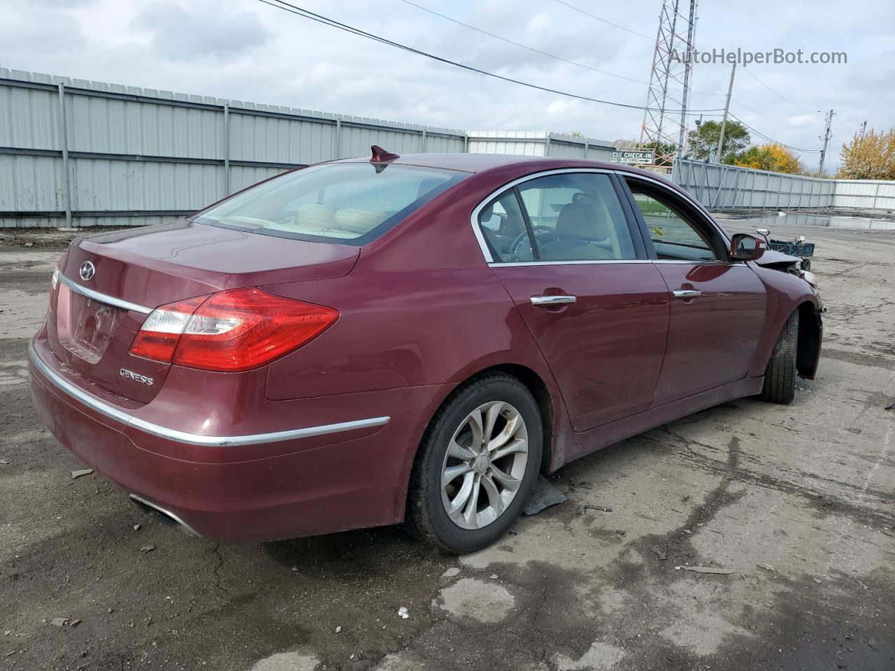 2013 Hyundai Genesis 3.8l Maroon vin: KMHGC4DD2DU232409