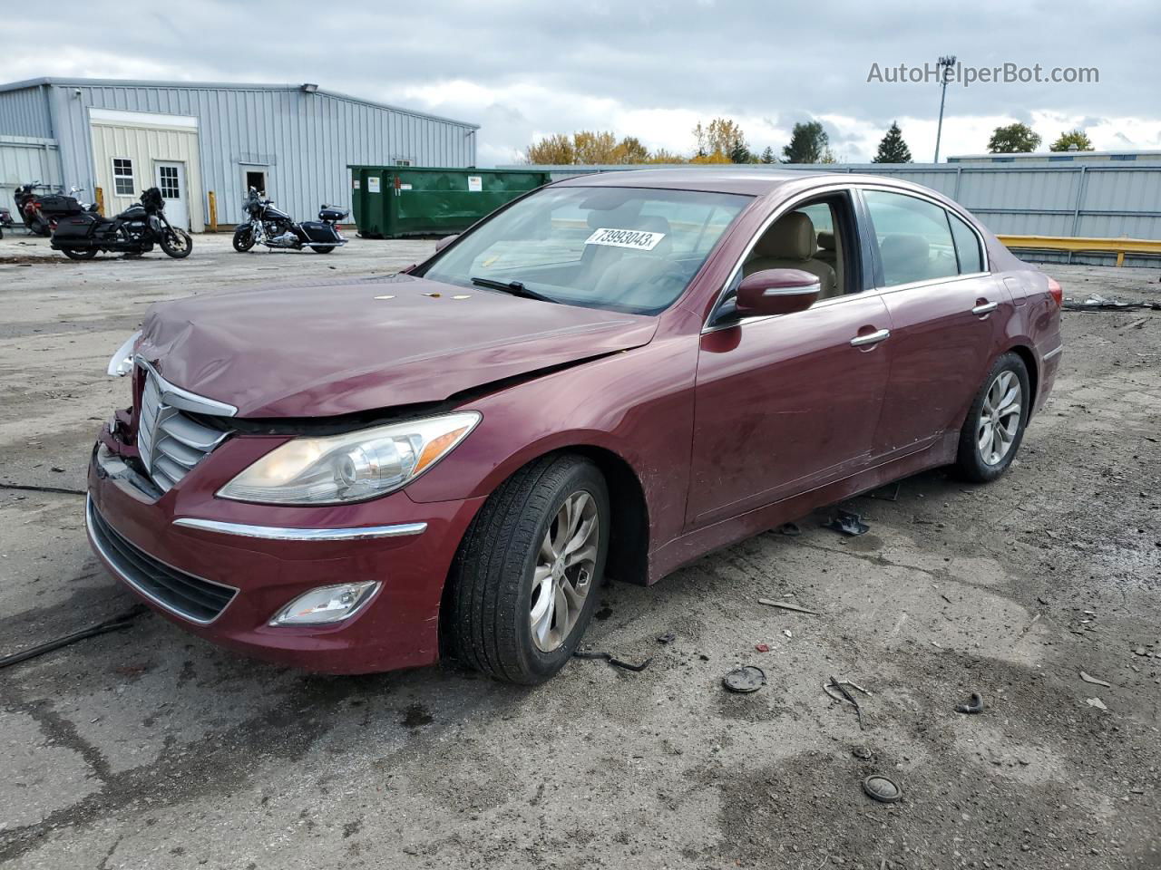 2013 Hyundai Genesis 3.8l Maroon vin: KMHGC4DD2DU232409