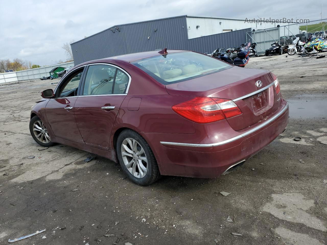 2013 Hyundai Genesis 3.8l Maroon vin: KMHGC4DD2DU232409