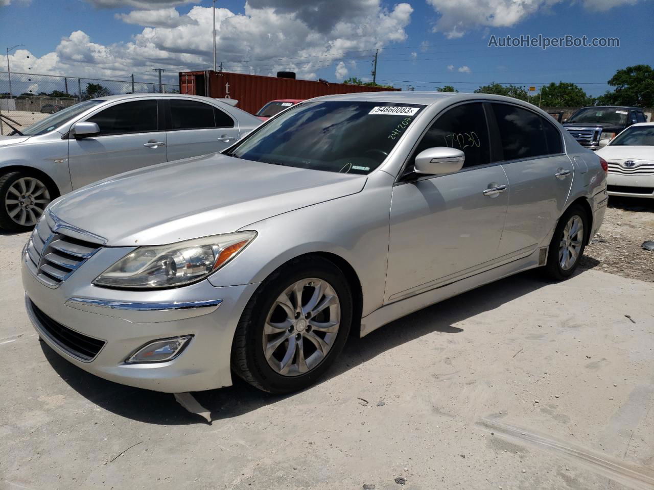 2013 Hyundai Genesis 3.8l Silver vin: KMHGC4DD2DU241207