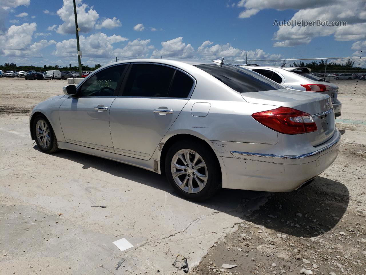 2013 Hyundai Genesis 3.8l Silver vin: KMHGC4DD2DU241207