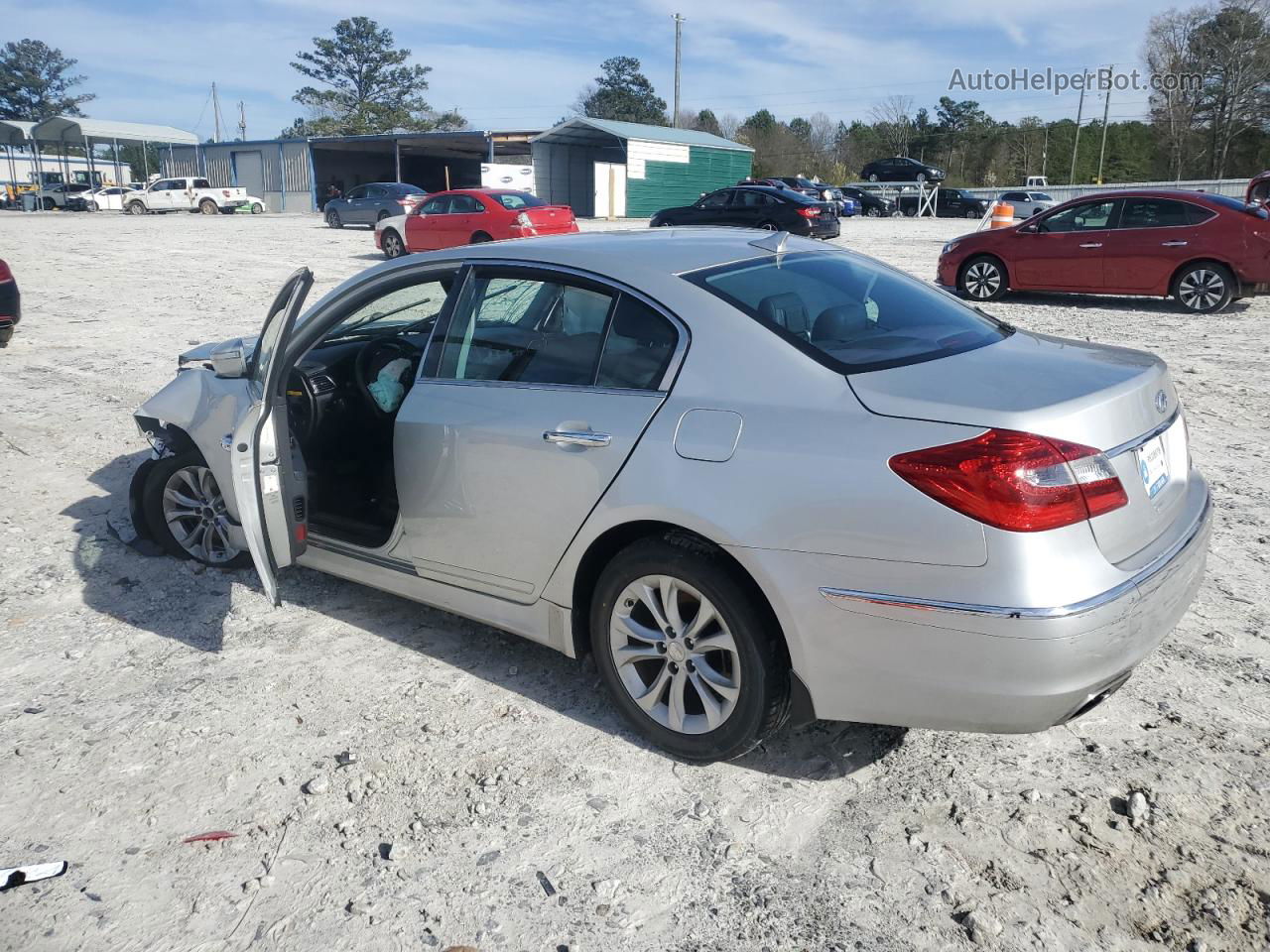 2013 Hyundai Genesis 3.8l Silver vin: KMHGC4DD2DU248335