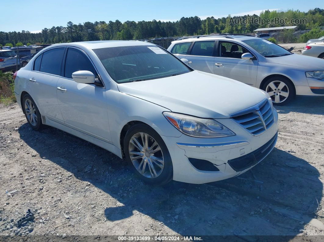 2013 Hyundai Genesis 3.8 White vin: KMHGC4DD2DU254331