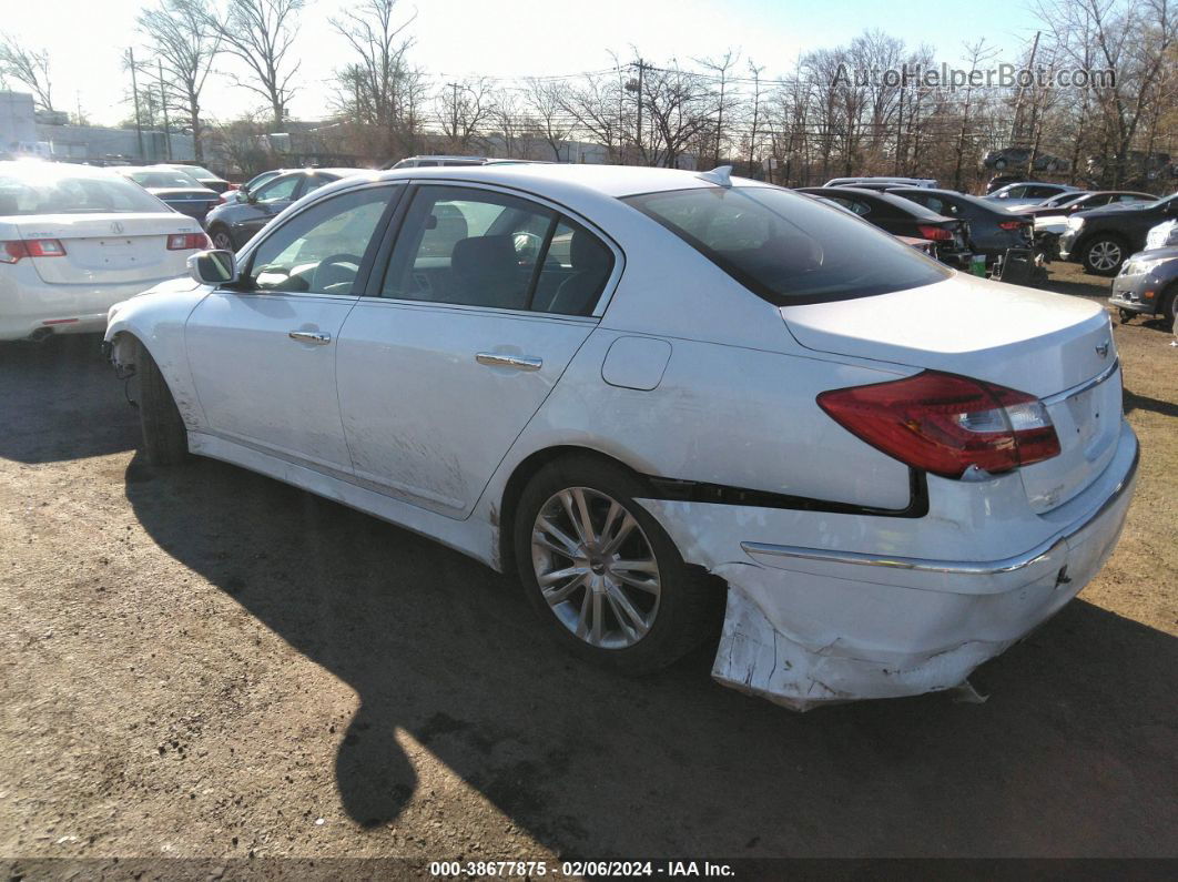 2013 Hyundai Genesis 3.8 White vin: KMHGC4DD2DU258251