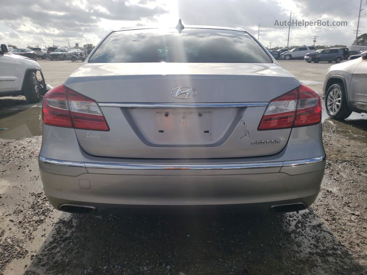 2013 Hyundai Genesis 3.8l Silver vin: KMHGC4DD3DU209589