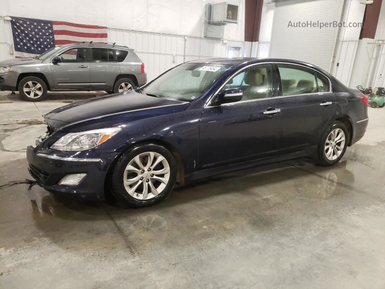 2013 Hyundai Genesis 3.8l Синий vin: KMHGC4DD3DU209737