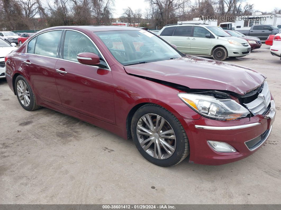 2013 Hyundai Genesis 3.8 Burgundy vin: KMHGC4DD3DU230314