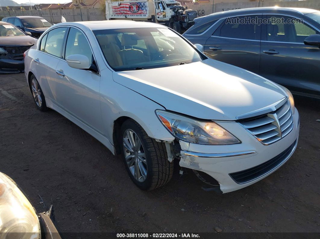 2013 Hyundai Genesis 3.8 White vin: KMHGC4DD3DU247579