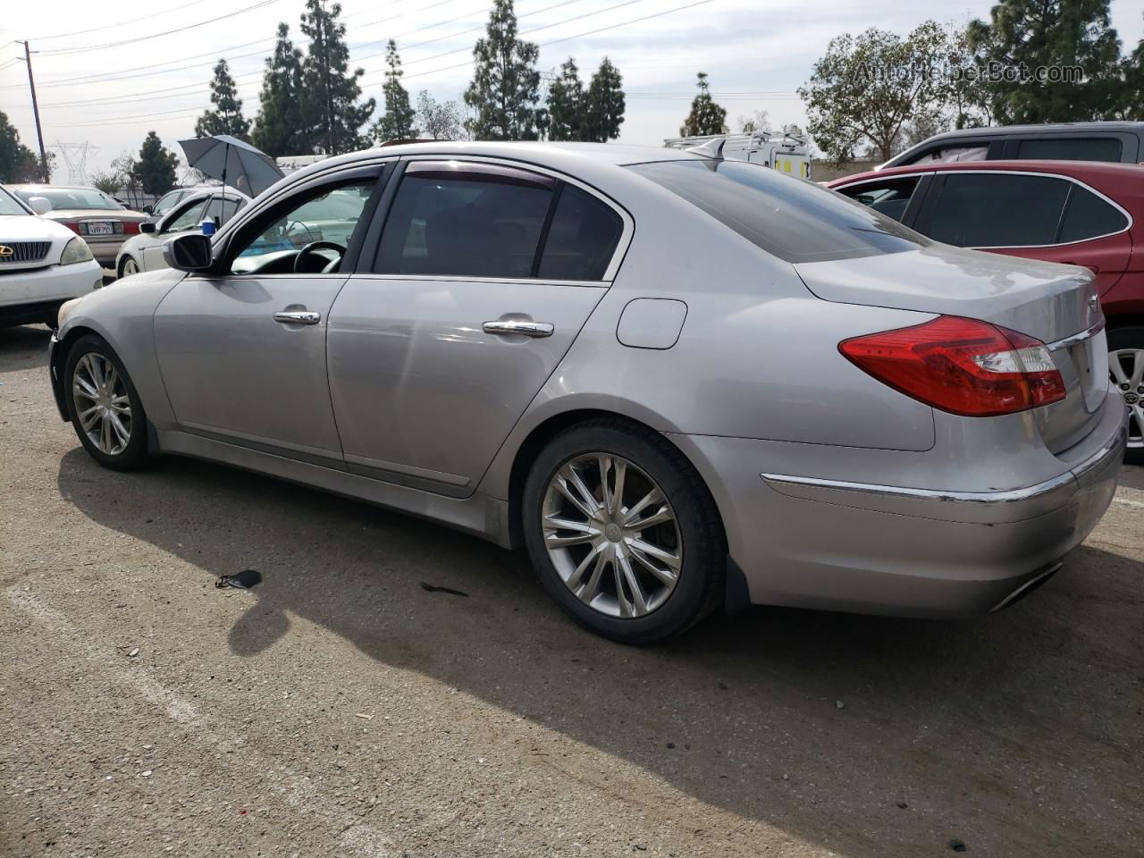 2013 Hyundai Genesis 3.8l Silver vin: KMHGC4DD3DU250997